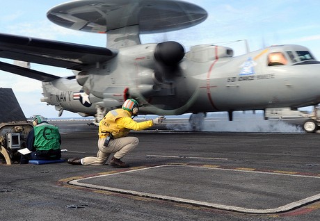 E-2D Advanced Hawkeye catapult launch
