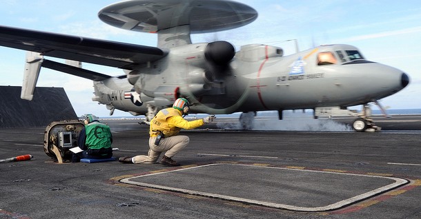E-2D Advanced Hawkeye catapult launch