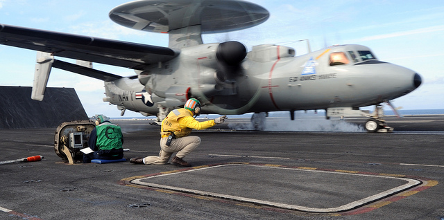 E-2D Advanced Hawkeye catapult launch