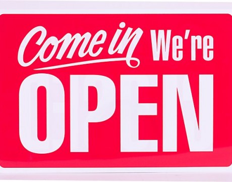 open sign