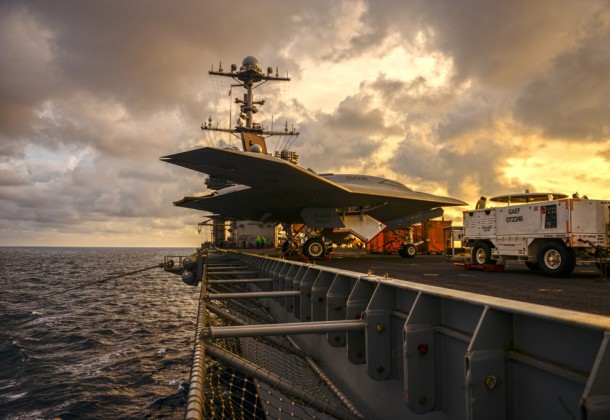 x-47b UCAS-D on USS Truman