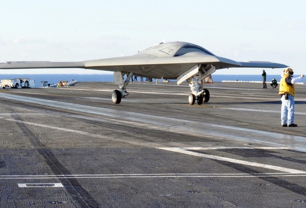 X-47B UCAS-D on USS Truman