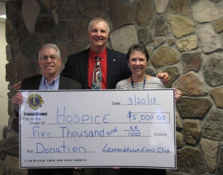 Lions' Hospice check