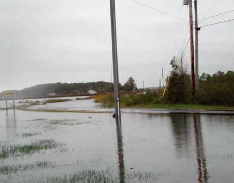Hurricane Sandy's 1st High Tide on St. George Island Maryland