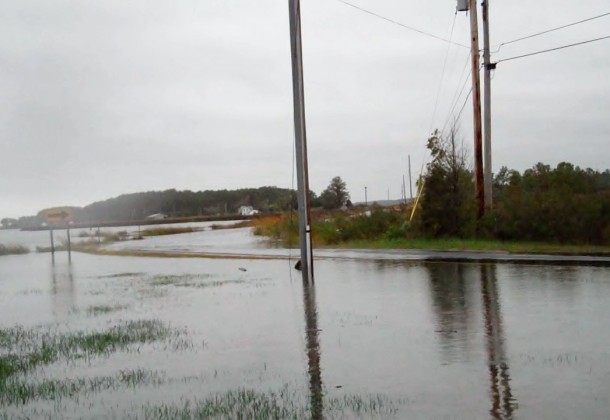 Hurricane Sandy's 1st High Tide on St. George Island Maryland